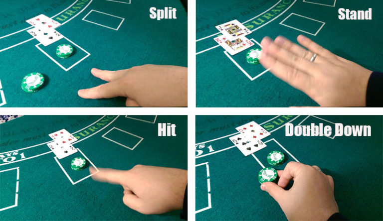surrender blackjack hand signal